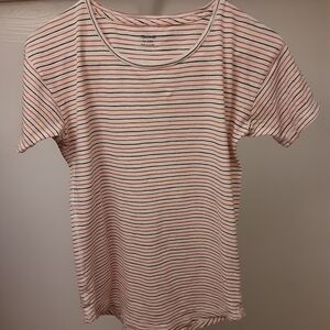 Madewell Red, Blue and Cream Striped Top